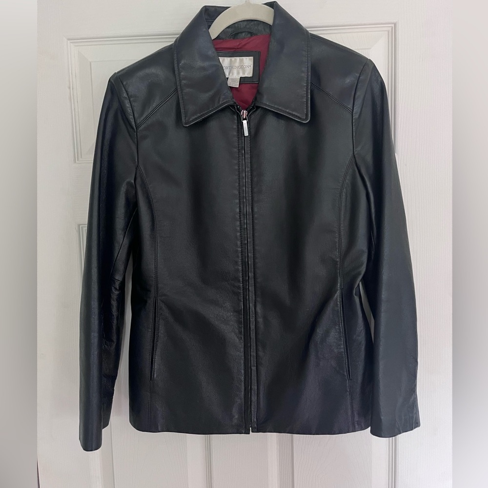Genuine black leather jacket